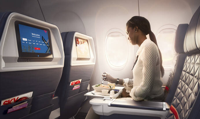 Meer beenruimte in First Class Delta Air Lines First Class