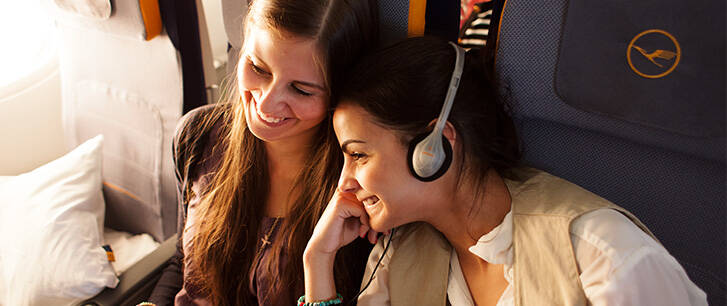 Lufthansa heeft een uitgebreid entertainmentprogramma Economy Class Lufthansa