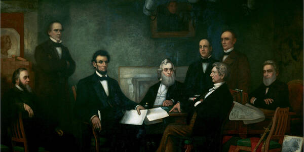 Lincoln bij de Emancipation Proclamation Emancipation Proclamation