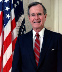 Portret van president George Herbert Walker Bush