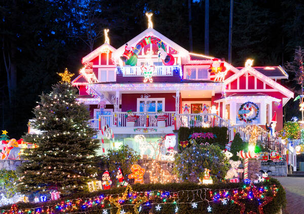 Christmas lights in Canada Christmas in Canada, verlichte huizen