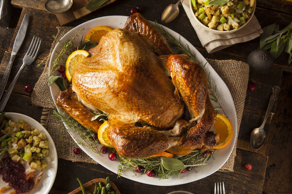 Kalkoen bij Thanksgivingdiner Thanksgiving in Canada, kalkoen eten