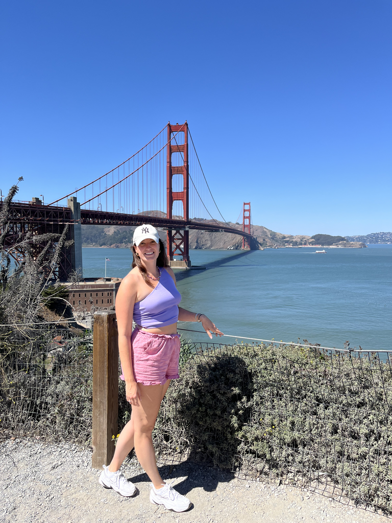 Maaike bij de Golden Gate Bridge in San Francisco Maaike in New York