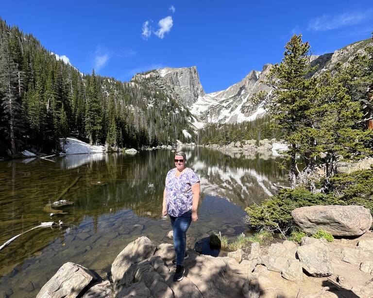 Marloes bij Dream Lake in Rocky Mountain National Park Rocky Mountain National Park Colorado