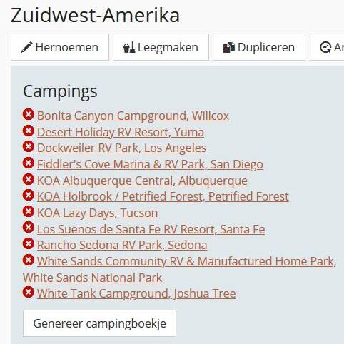 Campingboekje genereren