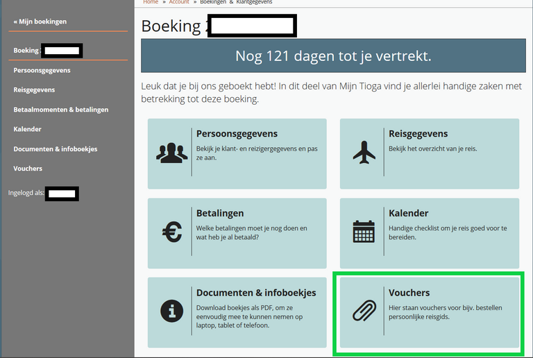 Vouchercode in Mijn Tioga Persoonlijke reisgids camper