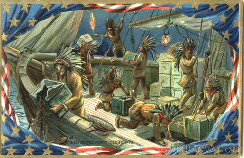 The Boston Teaparty; vermomd als Mohawk Indianen The Boston Teaparty; vermomd als Mohawk Indianen