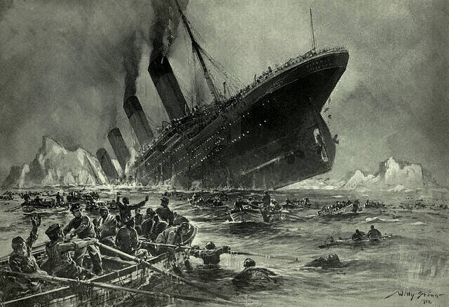Titanic zinkt De Titanic zinkt
