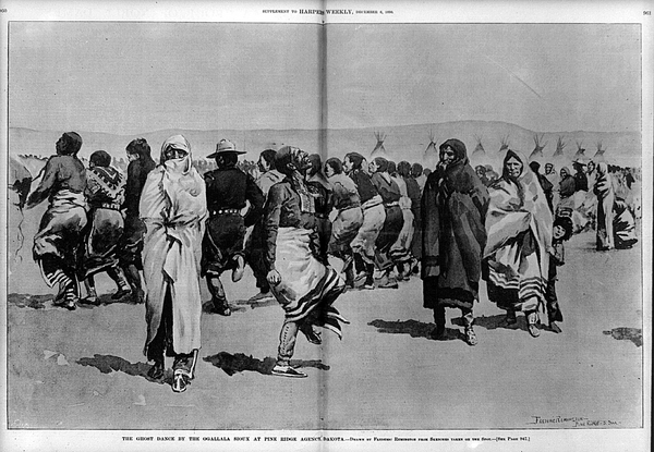 Ghost Dance Movement in 1890. Door Frederic Remington Sioux Ghost Dance Movement