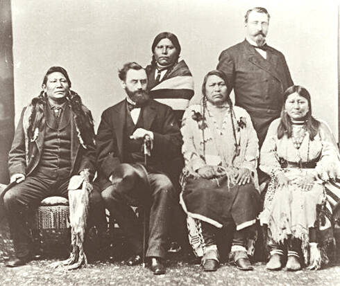 Een delegatie van Ute-indianen in 1880 Ute-indianen in de jaren 1880