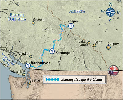Journey through the Clouds route