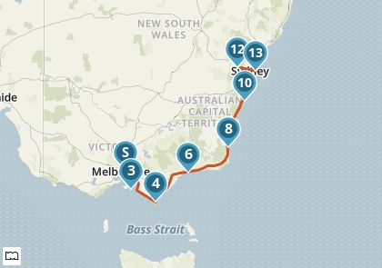 Langs de afwisselende zuidoostkust van Australië