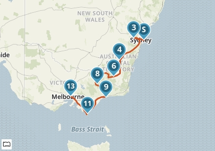 Nationale Parken en cultuur van Sydney naar Melbourne